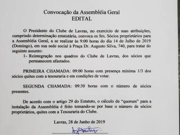 Edital de Convocação da Assembléia Geral