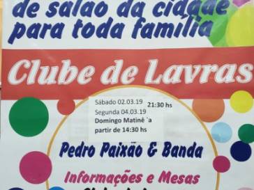 O Carnaval do Clube de Lavras esta  de volta!